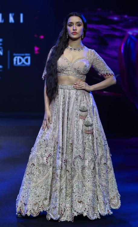 Shraddha Kapoor’s Silver Embroidered Lehenga Design By KALKI